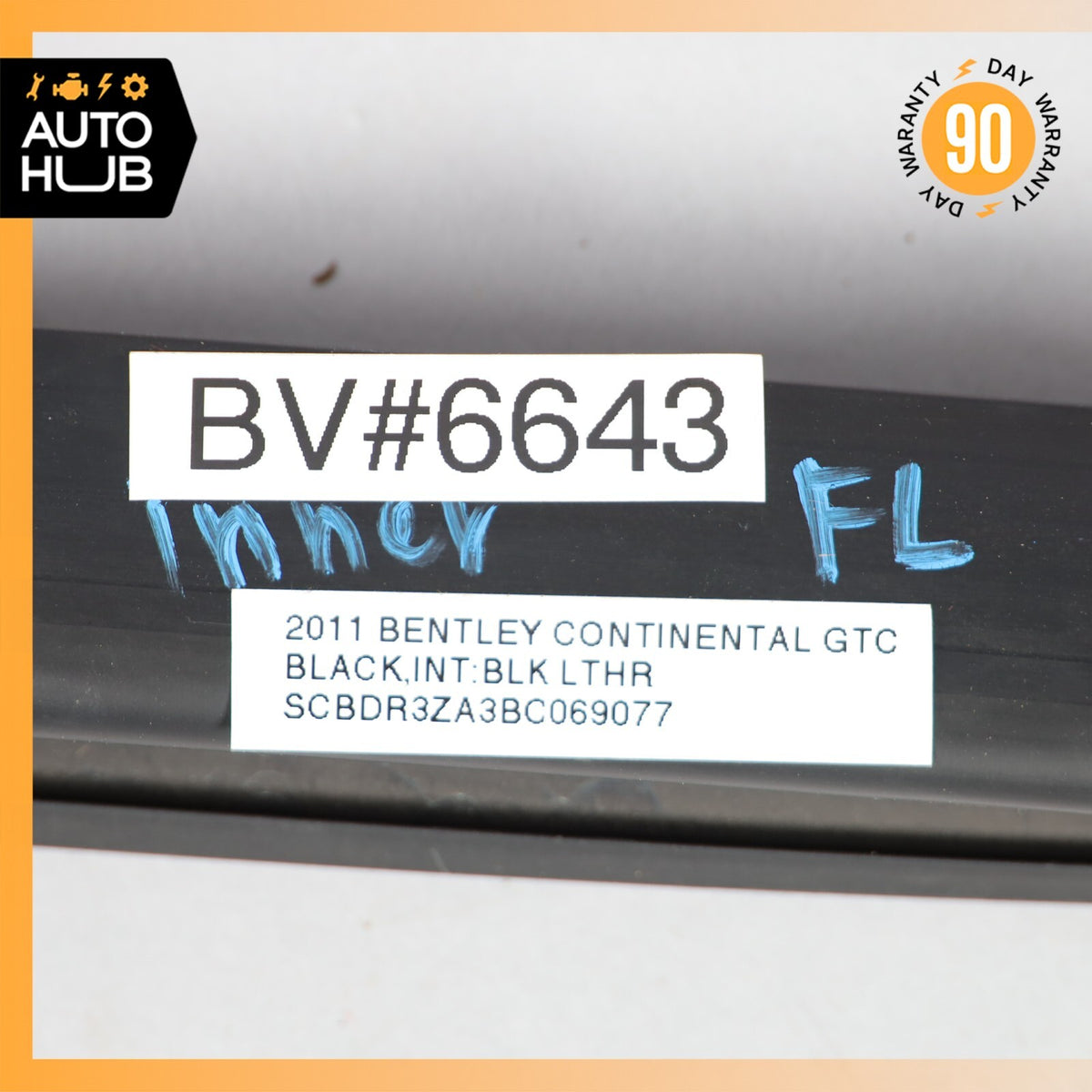 Bentley Continental GTC Front Left Driver Side Door Inner Glass Rubber Seal 59k - photo 16