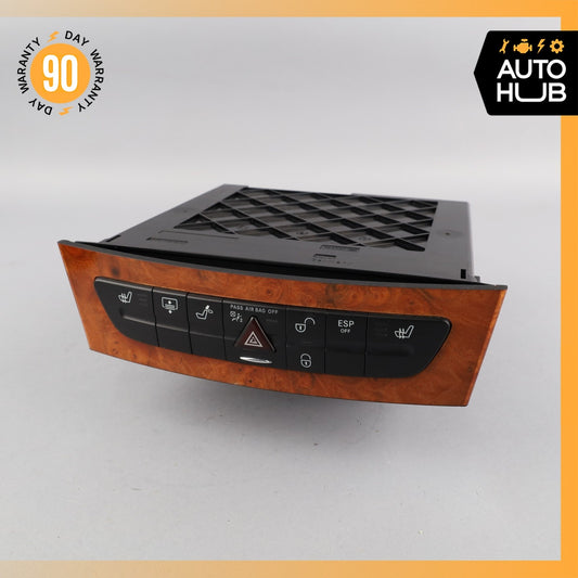 03-09 Mercedes W211 E320 CLS550 Hazard Switch Control Panel Wood 2118218758 OEM - photo 1