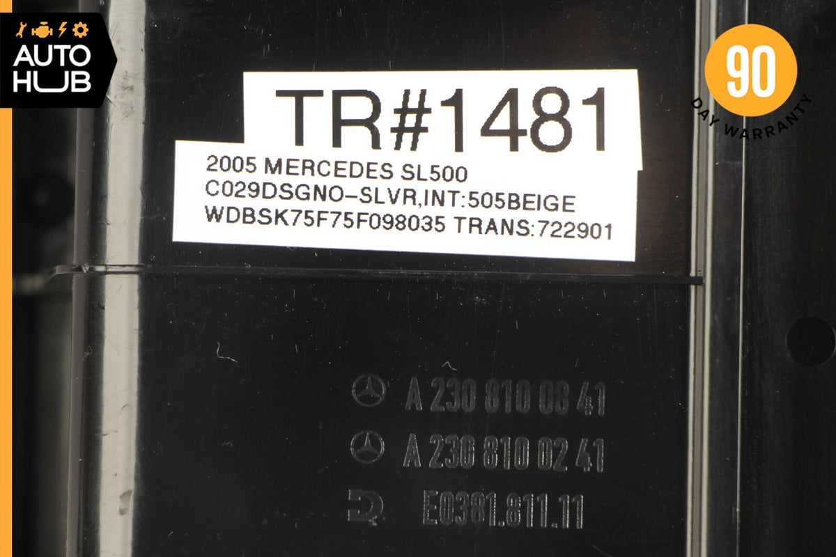 03-06 Mercedes R230 SL500 SL55 Storage Compartment Rear Right Side Exclusive OEM - photo 12