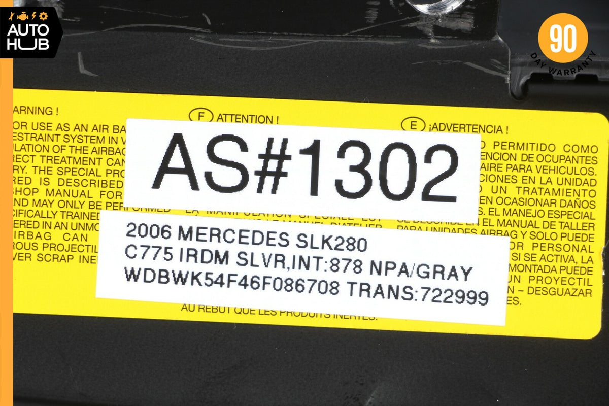 05-11 Mercedes R171 SLK280 SLK55 AMG Right Side Seat Airbag Air Bag OEM - photo 12