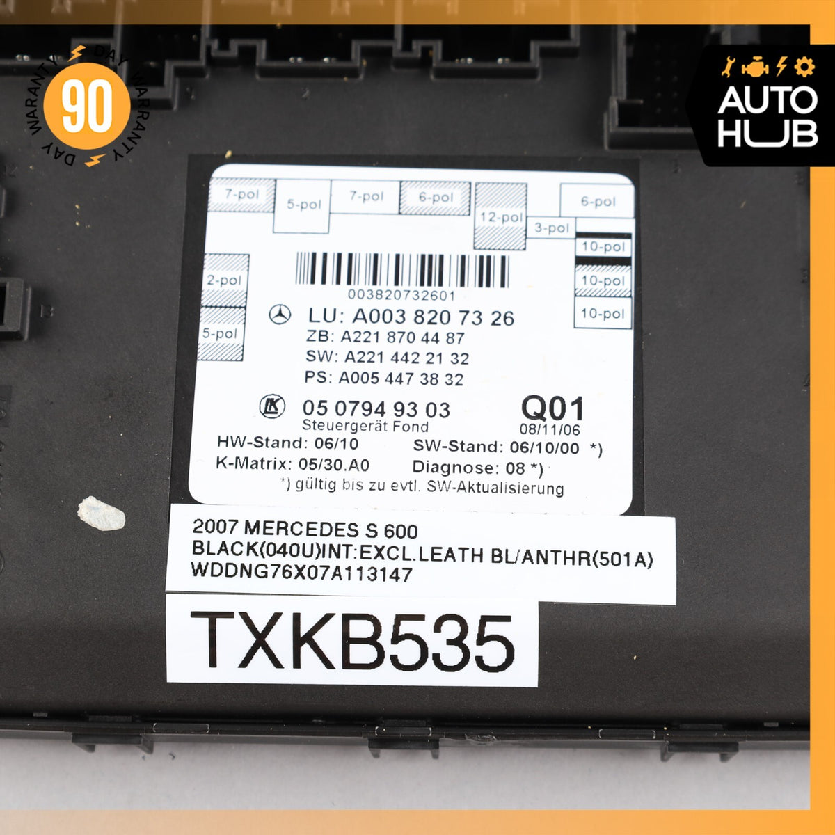 07-13 Mercedes W221 S600 S550 Rear Right or Left Side Door Control Module OEM - photo 11