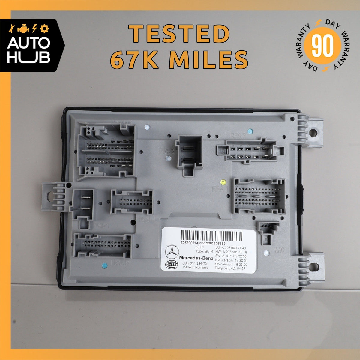 19-23 Mercedes W205 C300 C43 AMG Rear Trunk SAM Control Module OEM 67k - photo 1