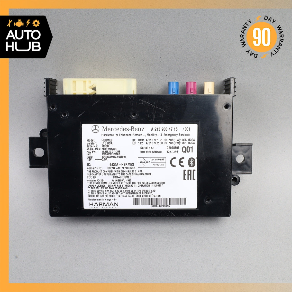 Mercedes W205 C63 AMG-S Telematic Communication Control Module OEM - photo 2
