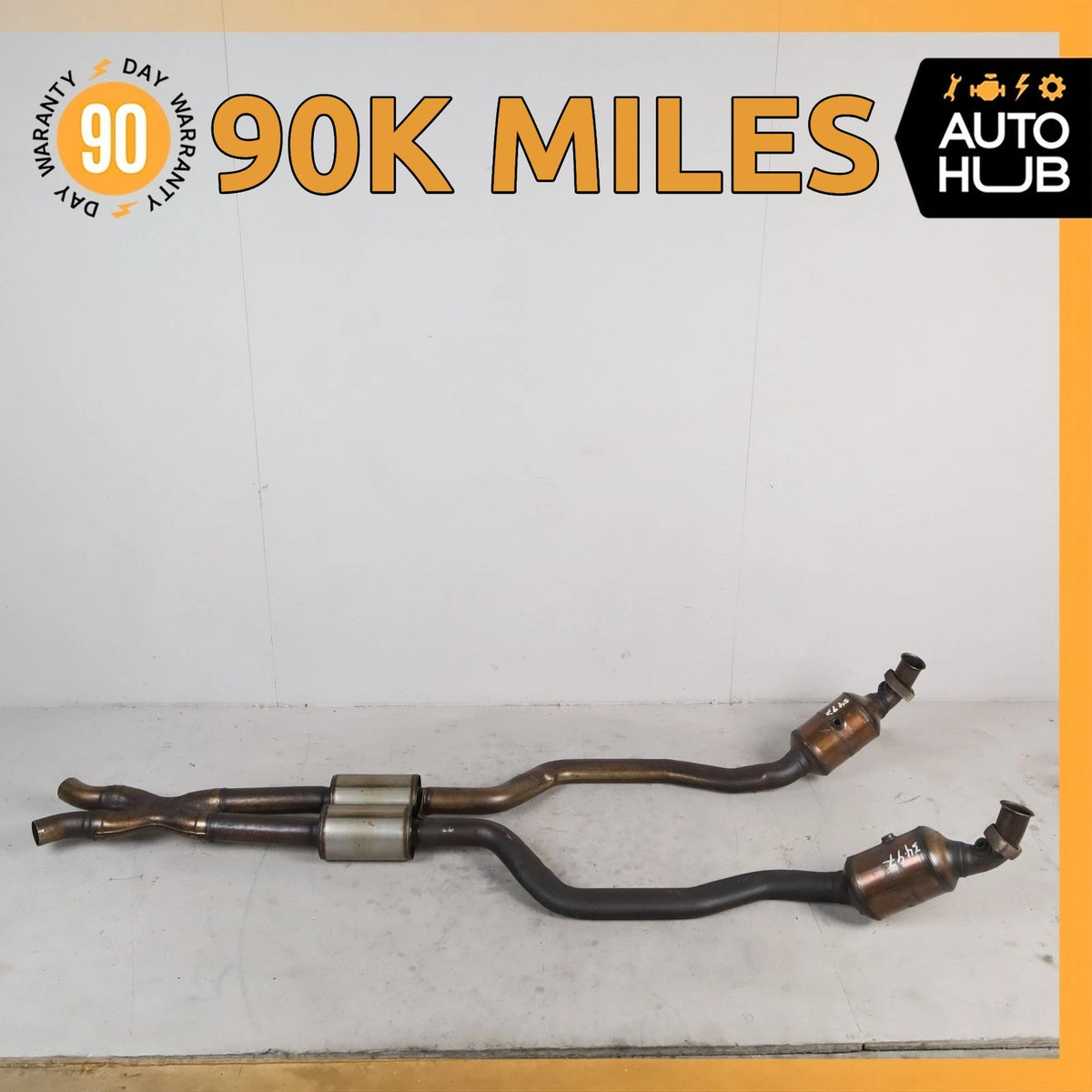 Mercedes R230 SL550 Engine Left & Right Side Exhaust Downpipe Set of 2 OEM 90k - photo 1
