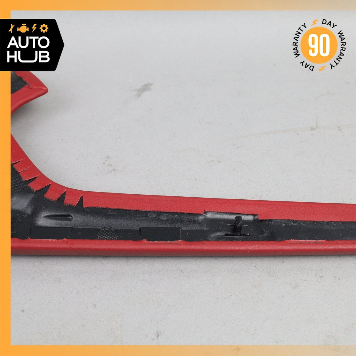 Porsche Macan 95B Center Console Molding Trim Cover Left Leather Red OEM - photo 9