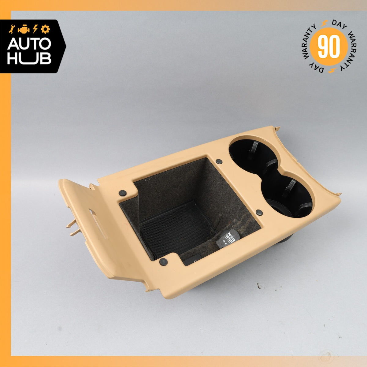 15-16 Porsche Macan S 95B Center Console Cupholder Storage Compartment Beige OEM - photo 7