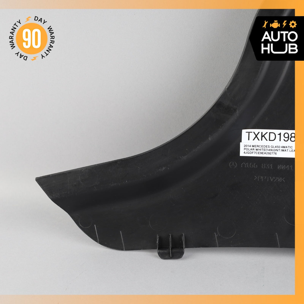 12-19 Mercedes X166 GL450 GLS550 Front Left Side Cowl Panel Cover Black OEM - photo 9