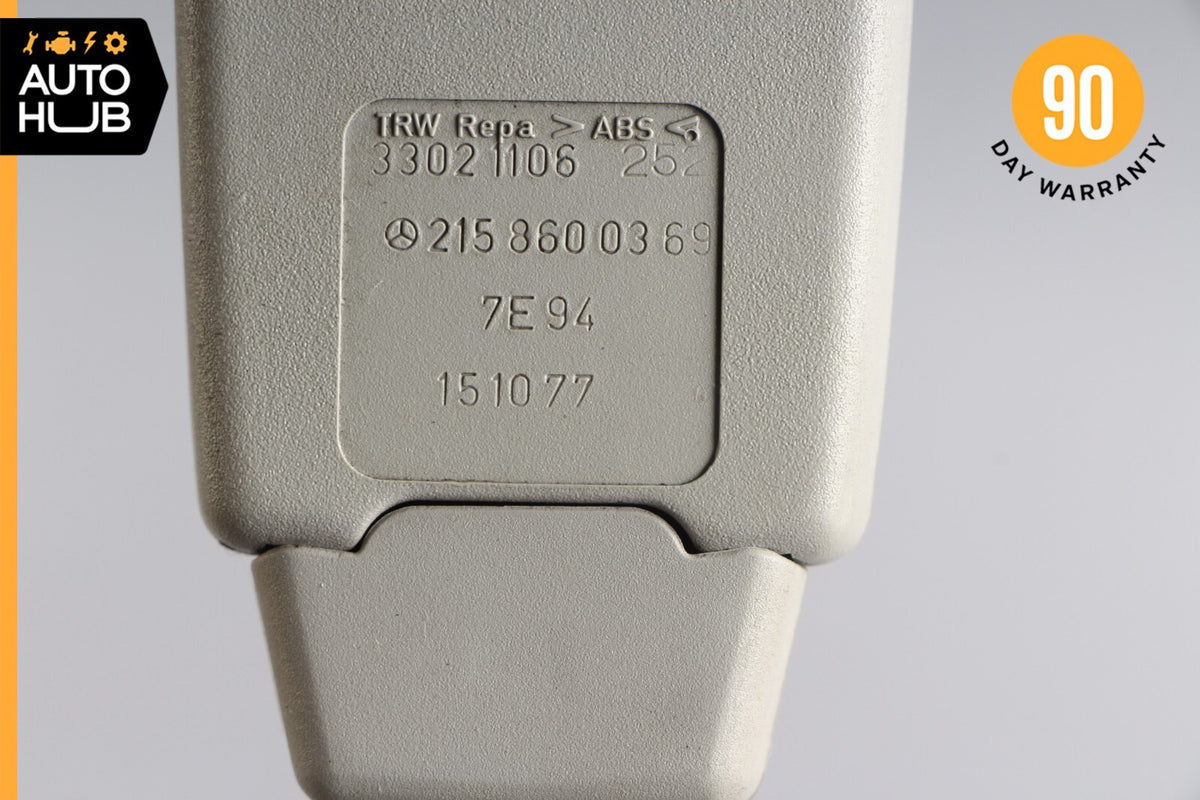 03-06 Mercedes R230 SL55 SL500 Front Left or Right Seat Belt Buckle Gray OEM - photo 9