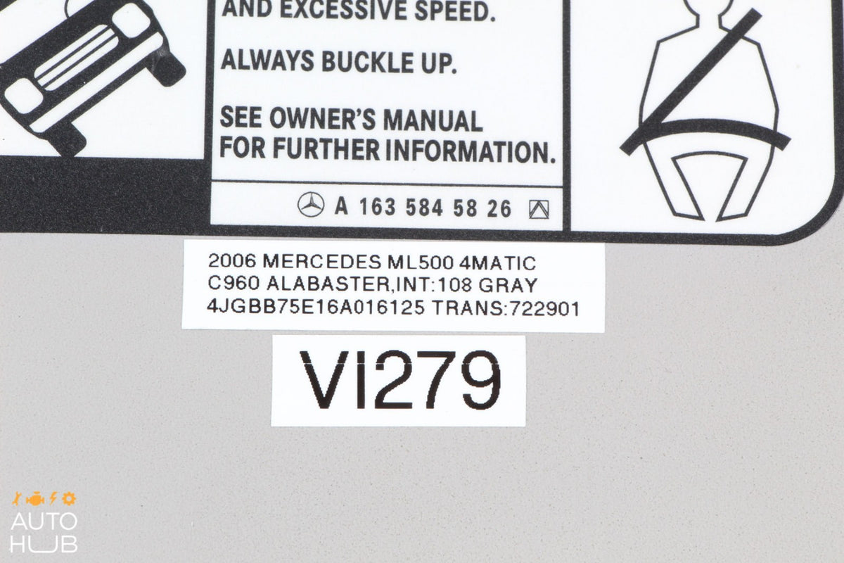 06-12 Mercedes W164 GL500 ML450 Left Driver Side Sun Visor Sunvisor Grey OEM - photo 12