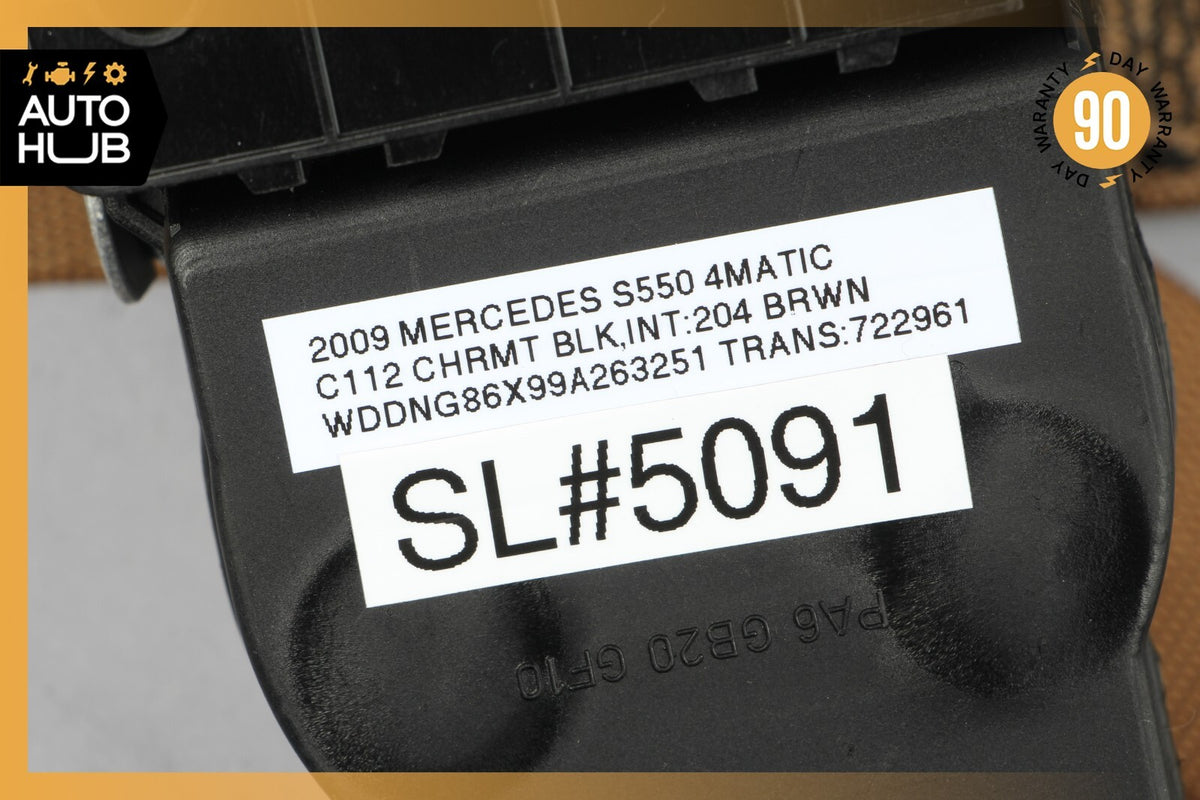 07-10 Mercedes W221 S550 S400 Seat Belt Front Right Side Brown 2218605485 OEM - photo 12