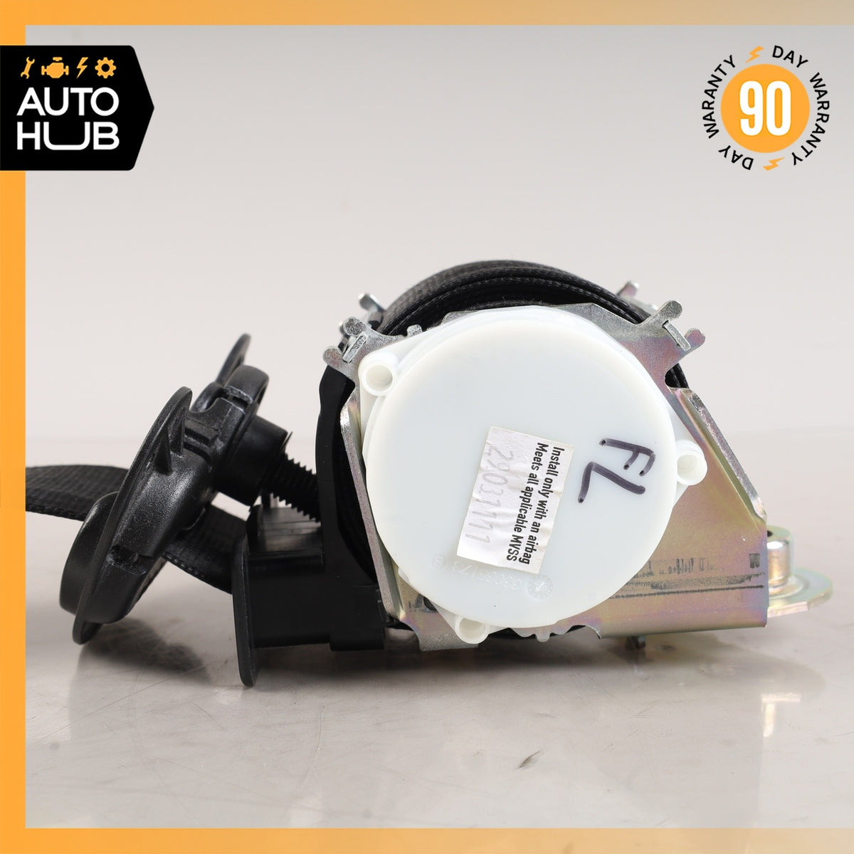 BMW E90 328i 335i Front Left Driver Side Seatbelt Seat Belt Black OEM 67k - photo 10
