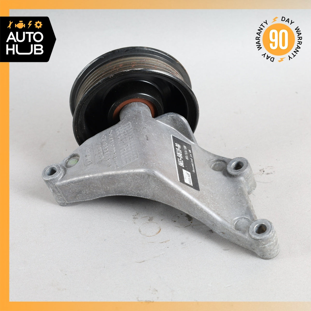 Jaguar X150 XK Engine Lower Belt Idler Pulley Bracket w/ Pulley OEM - photo 4