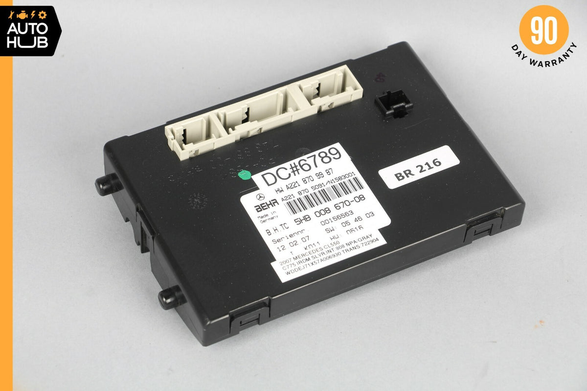 07-14 Mercedes W216 CL550 S550 AC A/C Blower Control Module 2218709987 OEM - photo 1