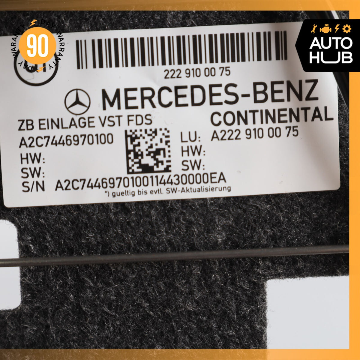 Mercedes W222 S600 S550 Front Left or Right Top Upper Seat Bladder Bolster OEM - photo 16