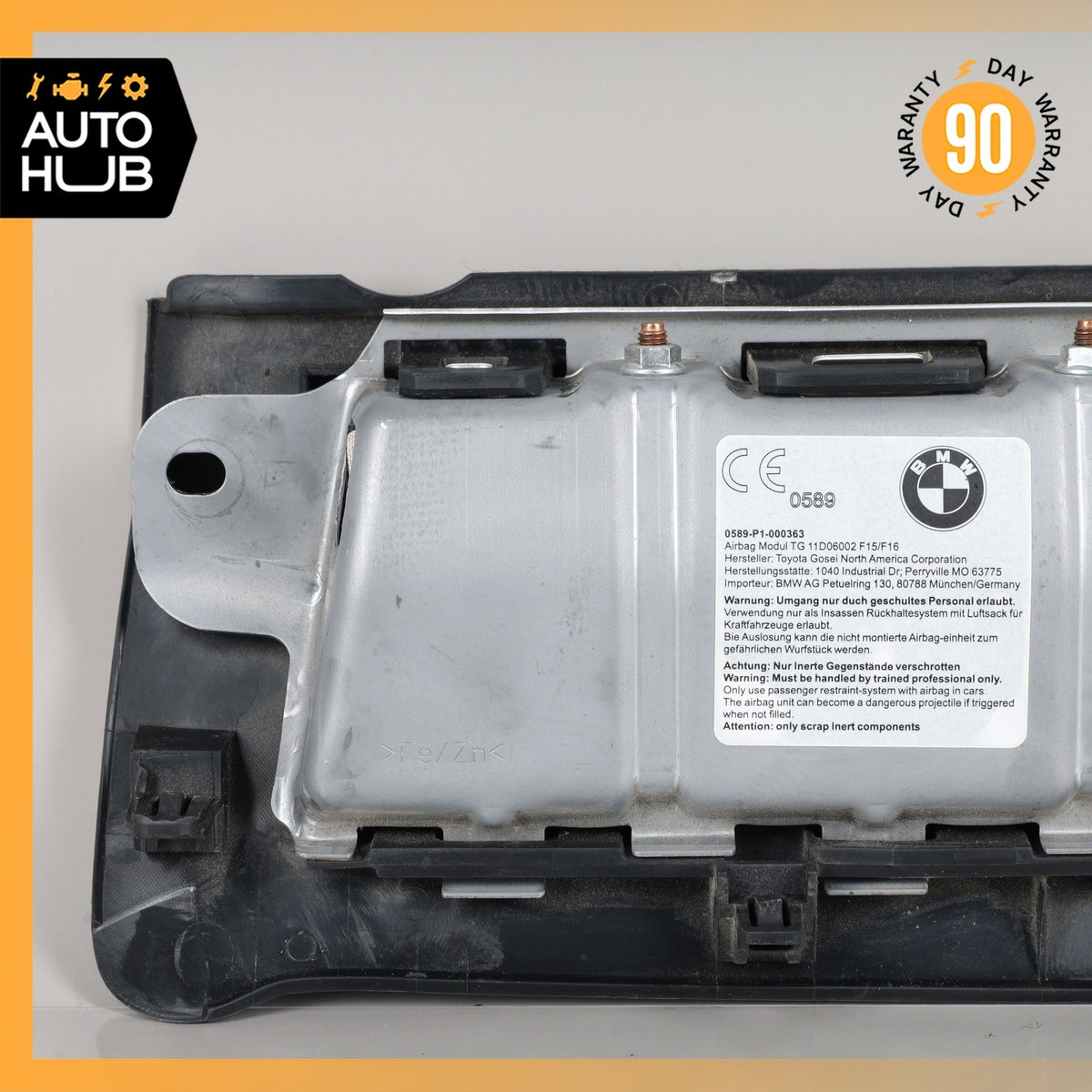 BMW F15 X5 X6 Knee Airbag Air Bag Right Passenger Side Black OEM - photo 7