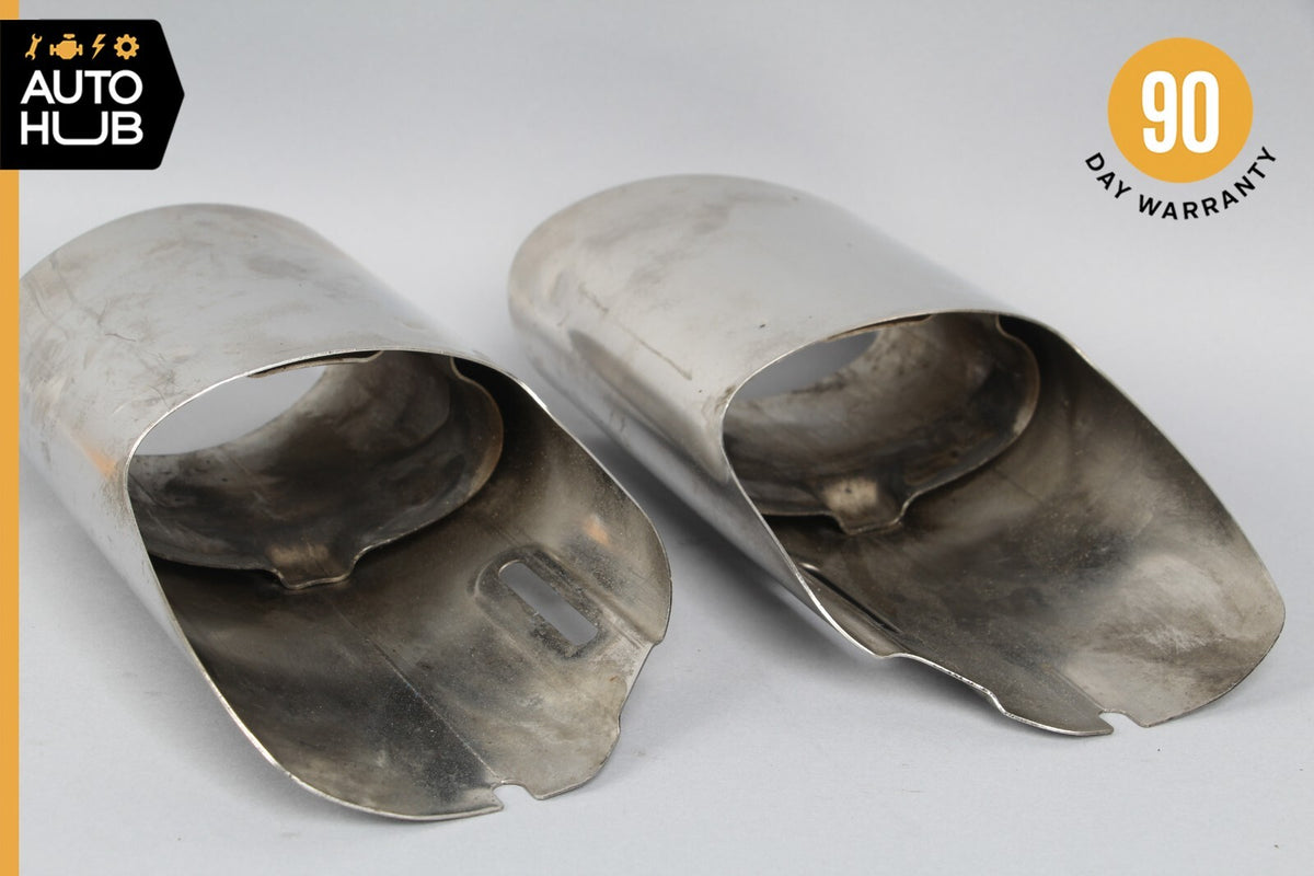 08-16 Mercedes W204 C300 E350 Rear Bumper Exhaust Muffler Tips Set of 2 OEM - photo 9