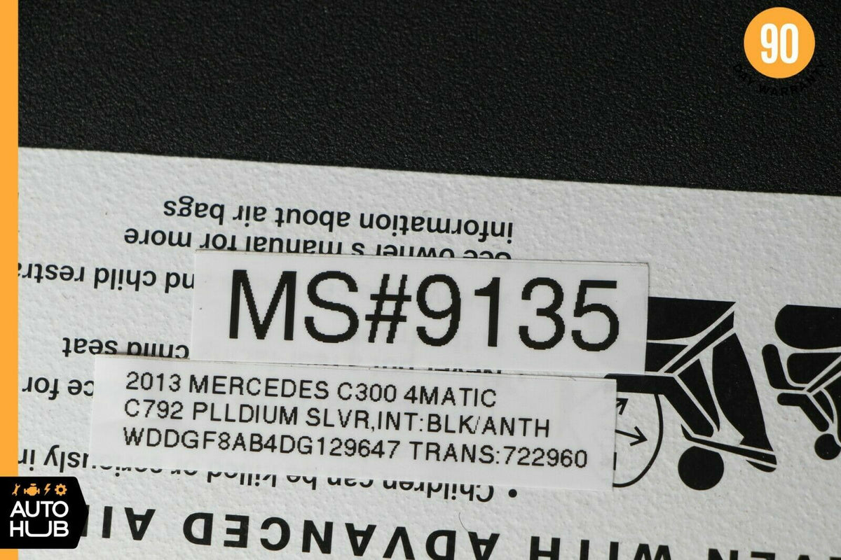 08-14 Mercedes W204 C300 C250 C350 Right Side Sunvisor Sun Visor Black OEM - photo 12