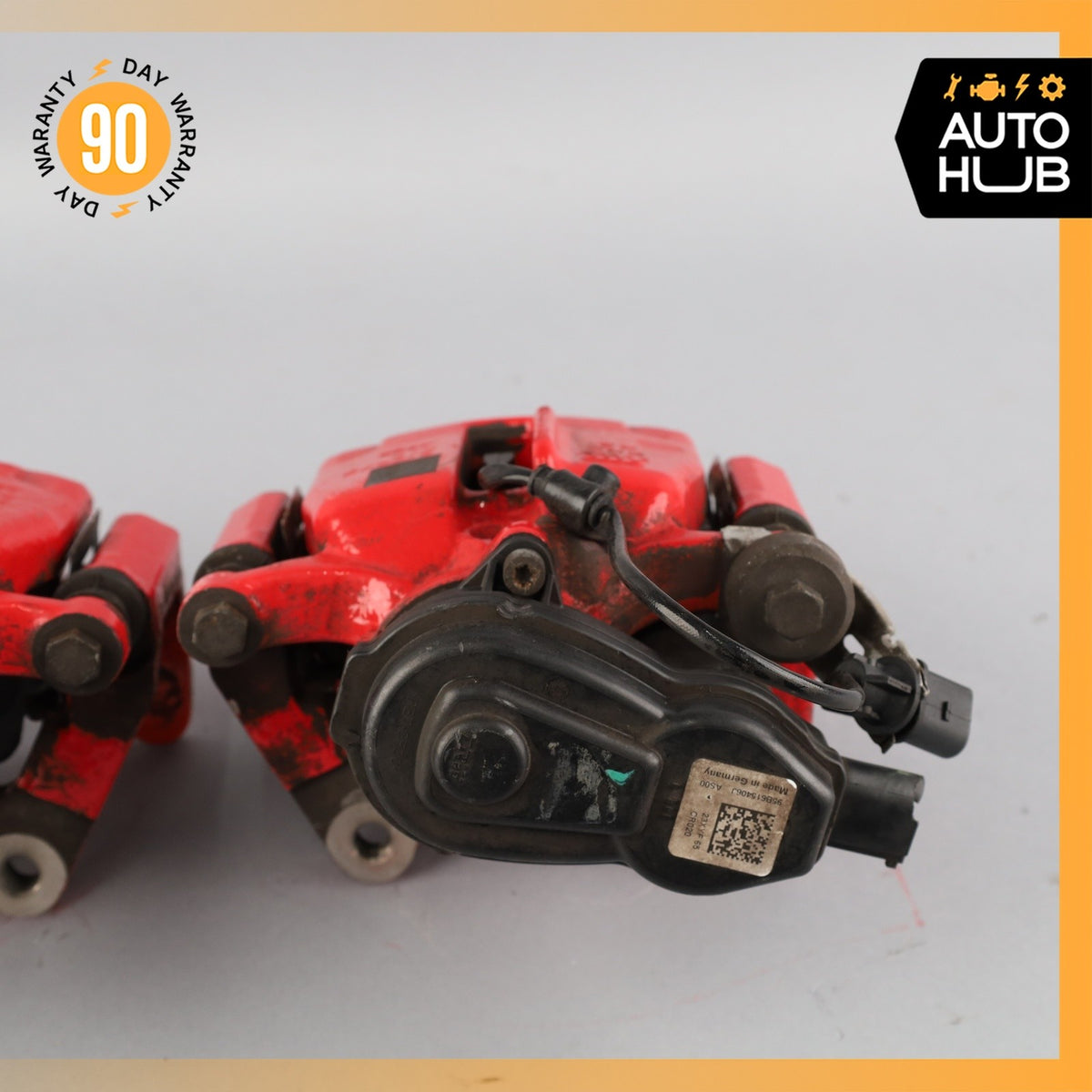 15-25 Porsche Macan 95B Rear Brake Calipers Left & Right Set w/ Actuator Red OEM - photo 11