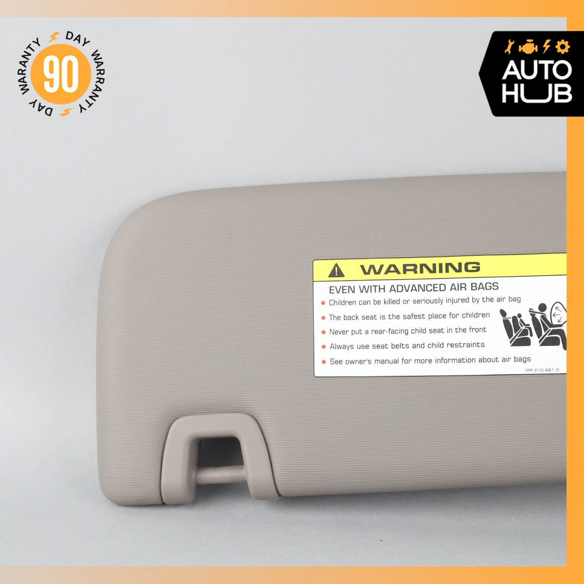 10-16 Porsche Panamera Right Passenger Side Sun Visor Sunvisor Gray OEM 75k - photo 4