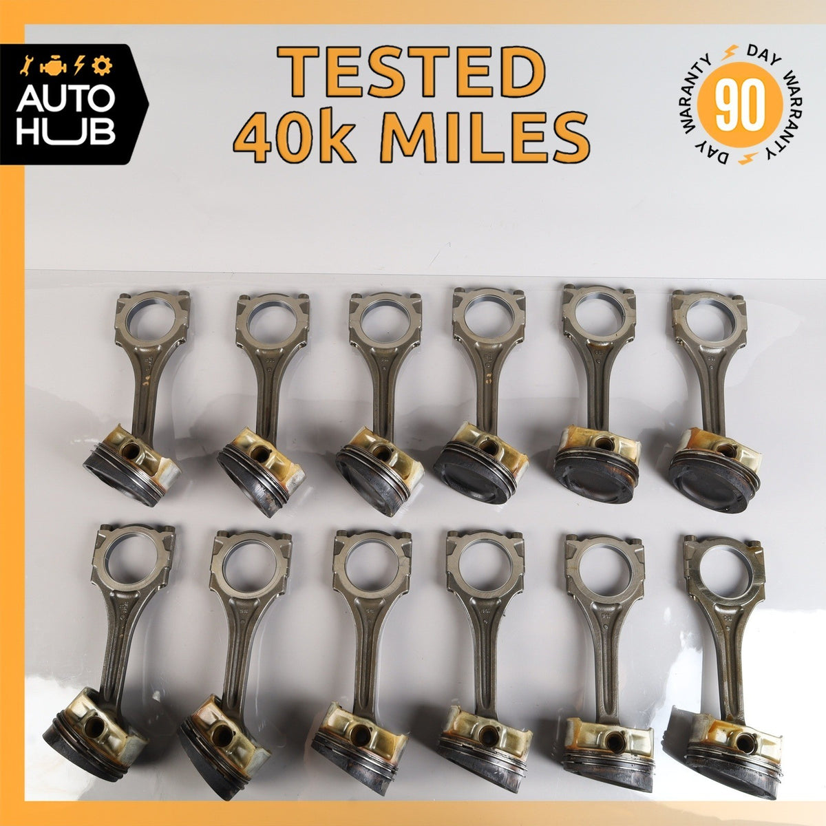 03-13 Bentley Continental GTC GT 6.0L Engine Motor Piston Connecting Rod Set 40k - photo 1