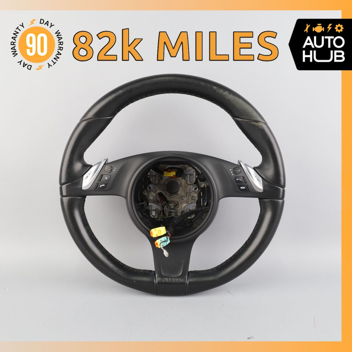 11-14 Porsche Cayenne 958 GTS Steering Wheel w/ Paddle Shifters Black OEM 82k - photo 1