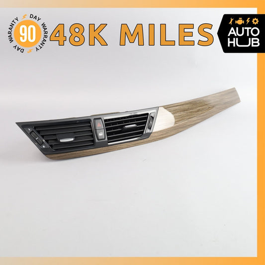 13-15 BMW E84 X1 Right Dashboard A/C AC Air Vent Cover Panel Trim Wood OEM - photo 1