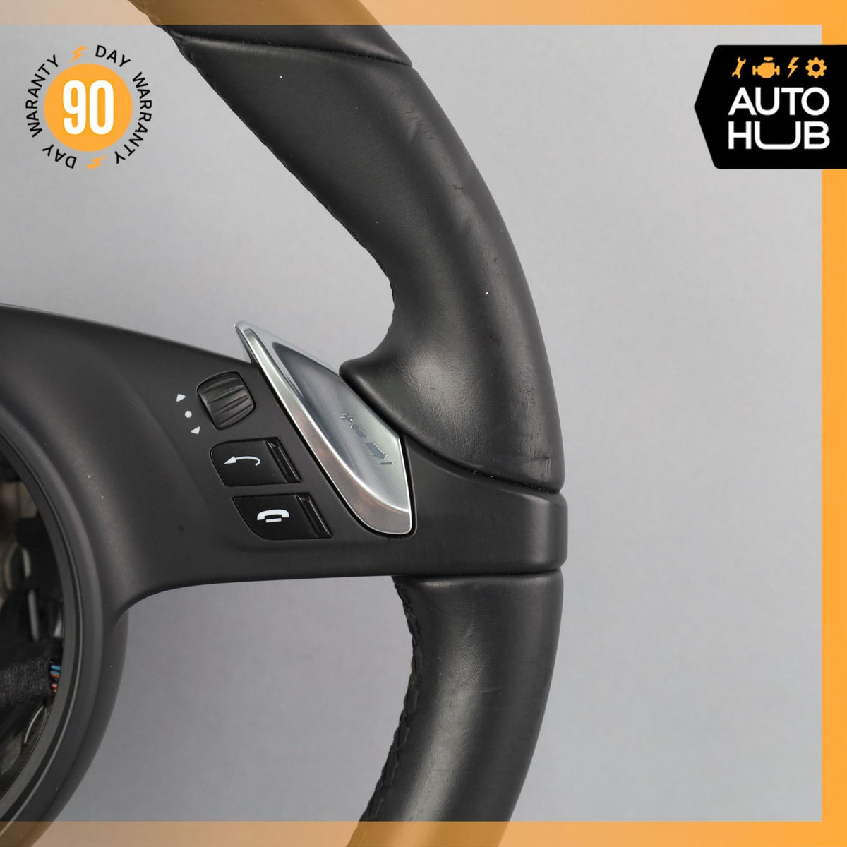 11-16 Porsche Panamera 970 / Cayenne Steering Wheel w/ Paddle Shifters Black OEM - photo 5