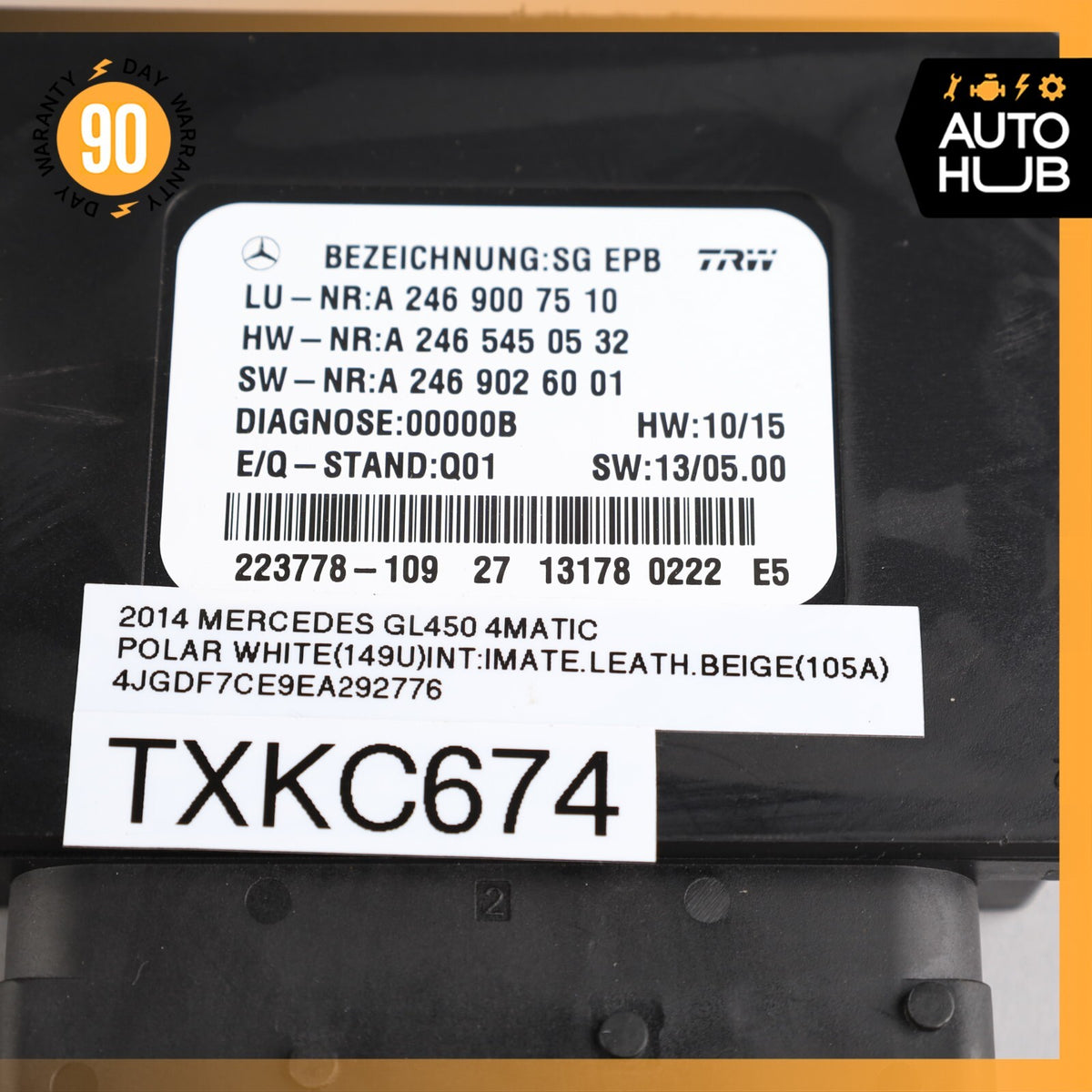 12-16 MercedesX166 GL450 SLK350 Hand Parking Brake Control Module Unit OEM - photo 10