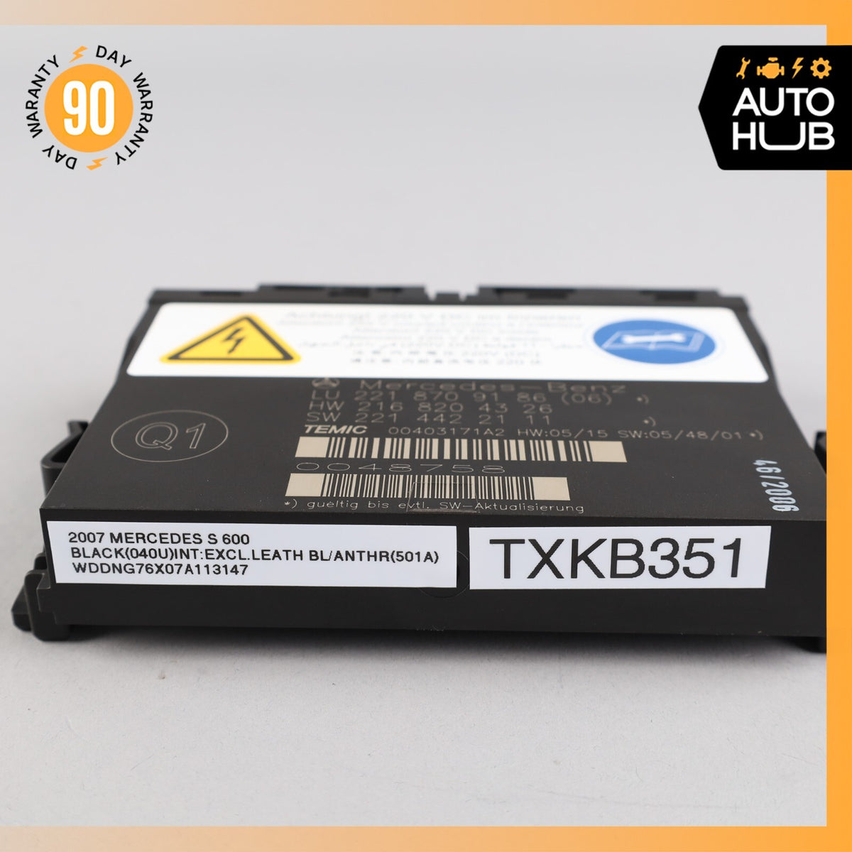 07-10 Mercedes W221 S600 Front Left or Right Seat Contour Control Module OEM - photo 11