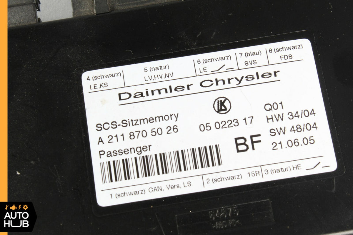 03-11 Mercedes W211 CLS500 E500 Under Seat Control Module Front Right Side OEM - photo 3