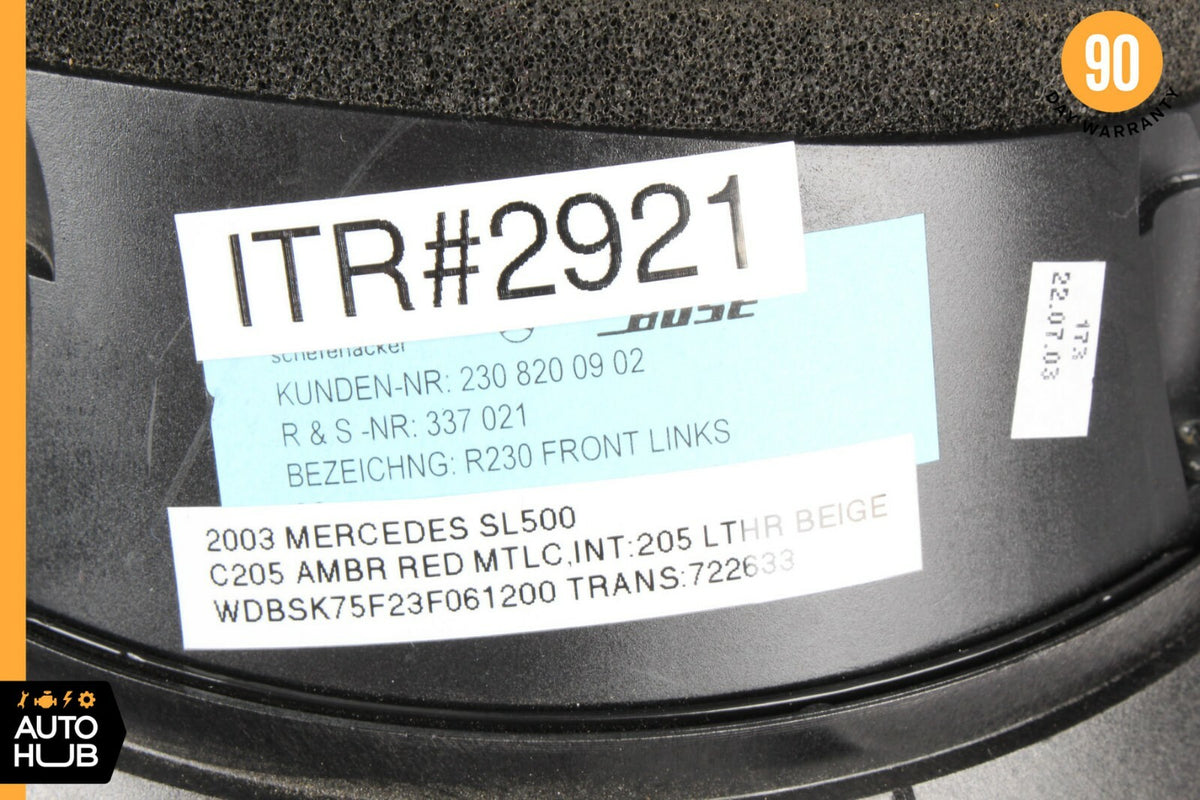 03-08 Mercedes R230 SL500 SL55 AMG Door Audio Speaker Bose Left Driver Side OEM - photo 5