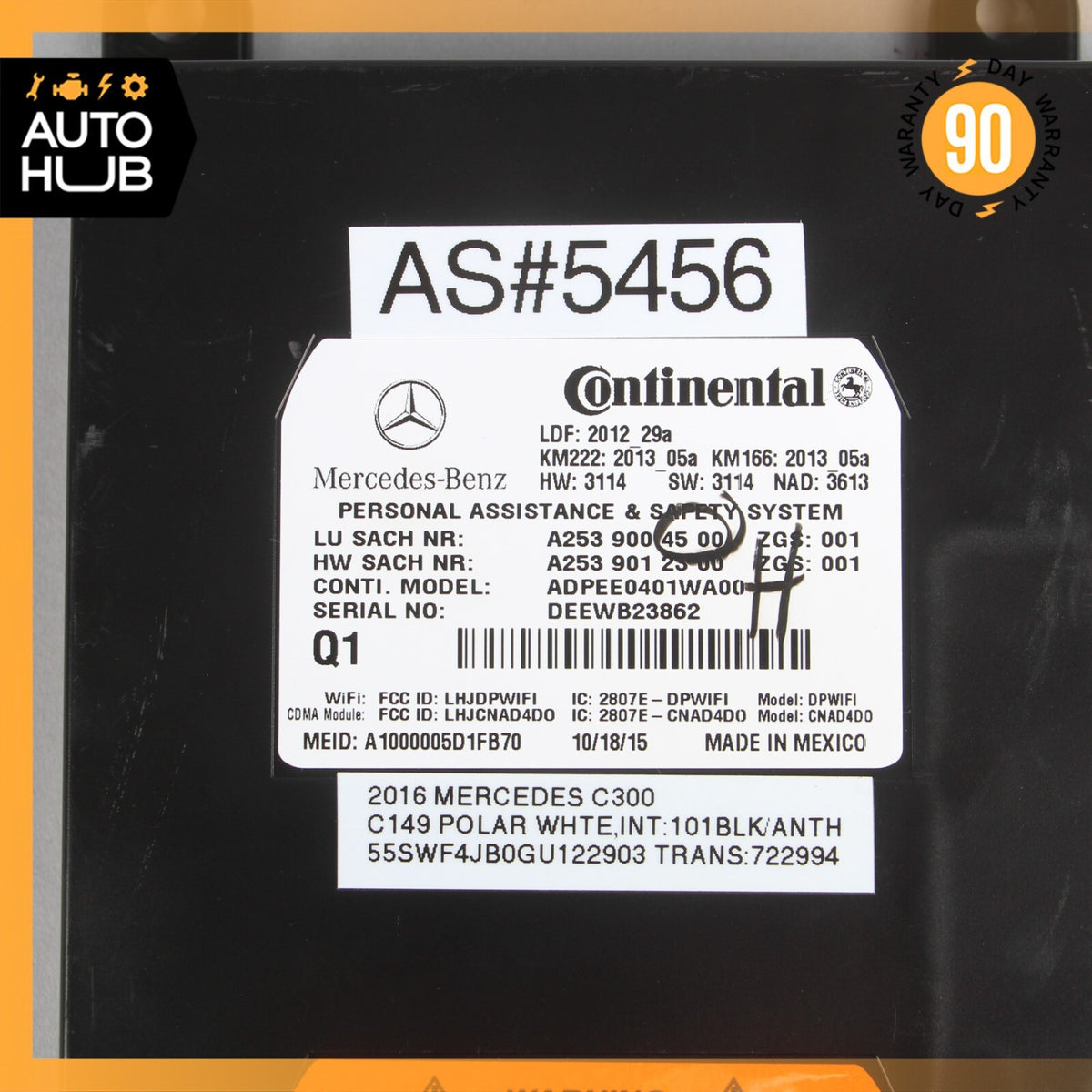 15-17 Mercedes W205 C300 E400 CLS550 Tele Aid Control Module 2539004500 OEM 41k - photo 10