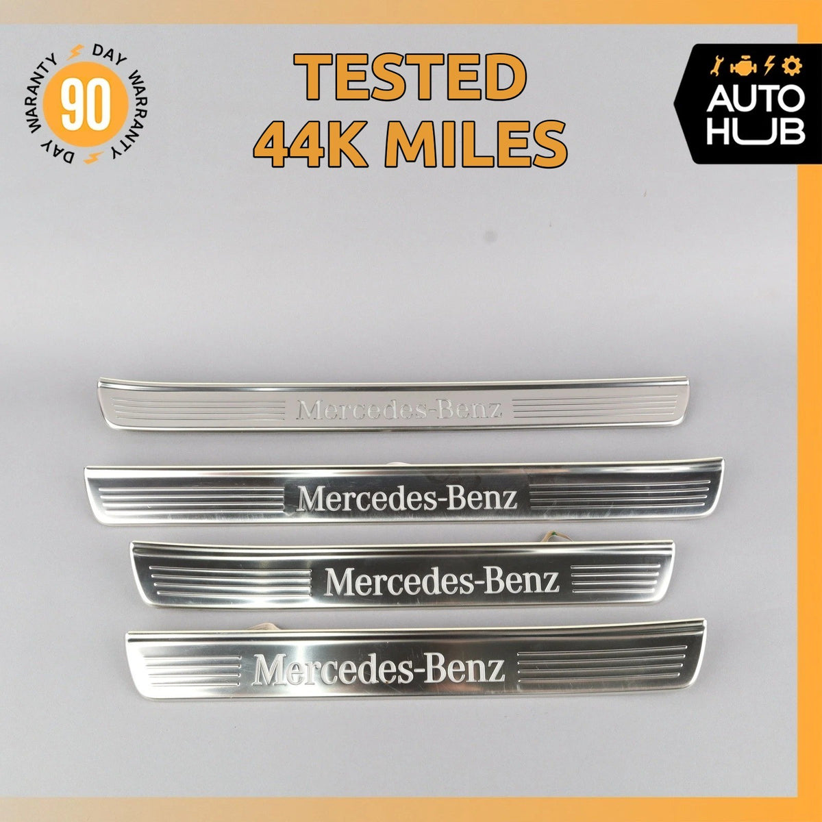 Mercedes W222 S450 S600 Front & Rear Illuminated Door Step Sill Panel Set OEM - photo 1