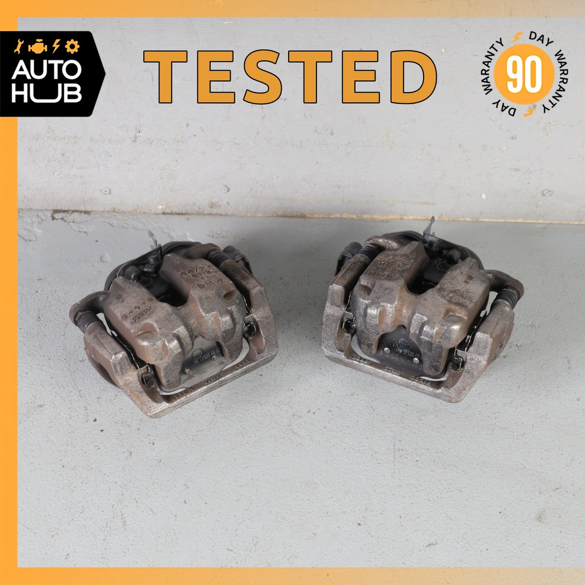 10-17 BMW F10 550i 535i 750i Rear Brake Caliper Calipers Set w/Actuator OEM - photo 1