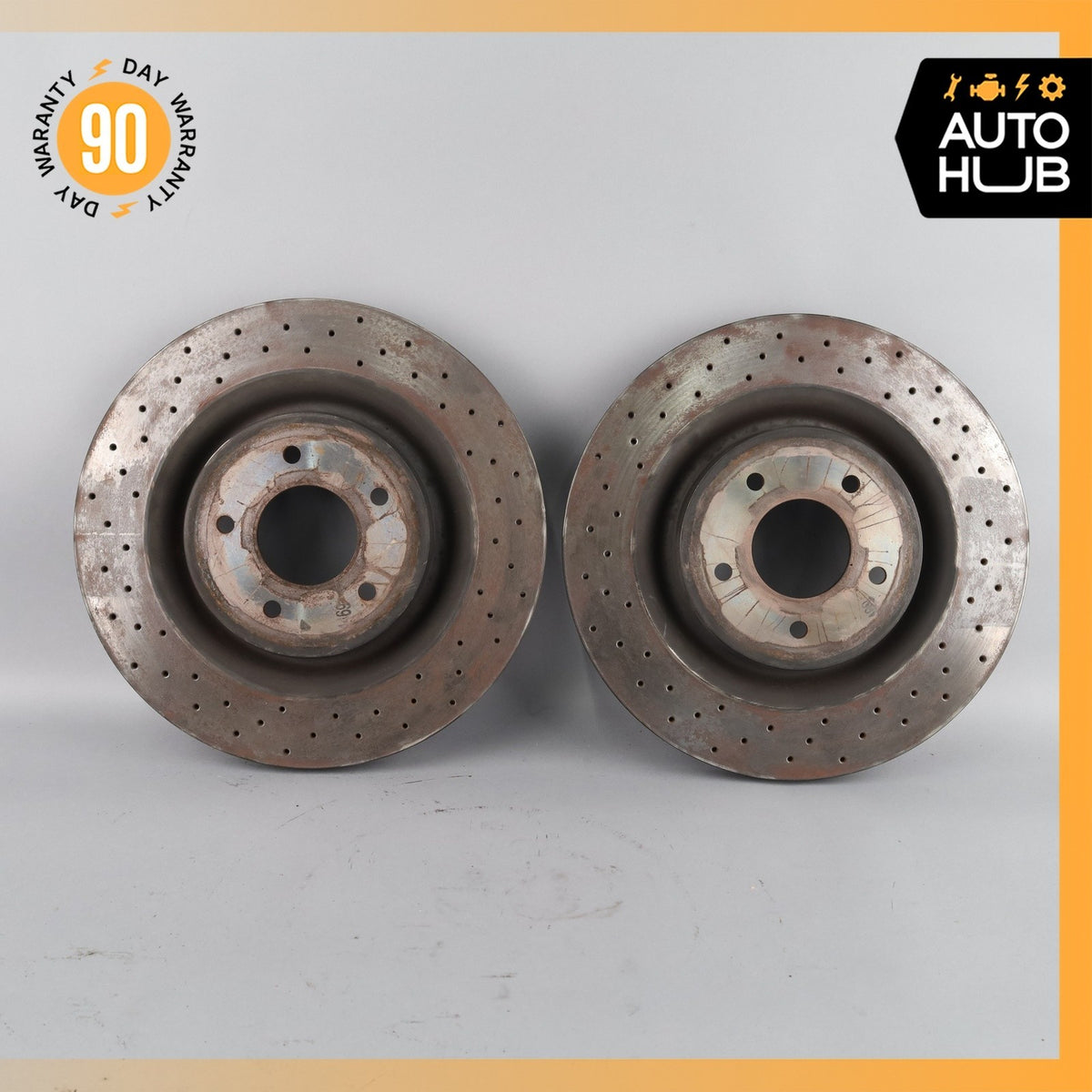 00-04 Aston Martin DB7 Front Brake Rotors Disc Left & Right Set OEM 38k - photo 2