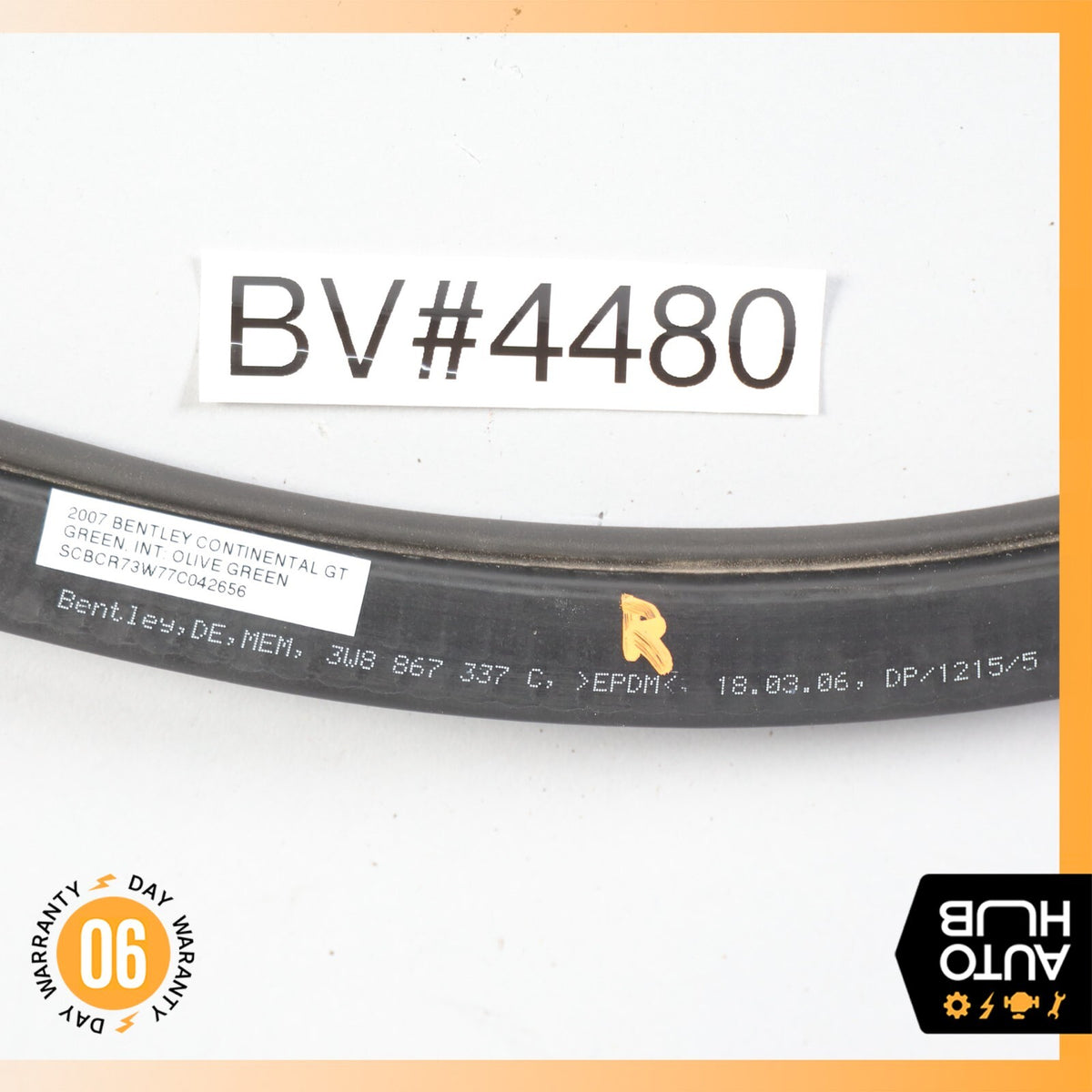 03-10 Bentley Continental GT Coupe Left or Right Side Lower Door Seal Rubber OEM - photo 6