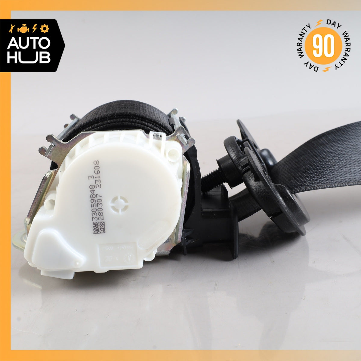 BMW E90 328i 335i Front Left Driver Side Seatbelt Seat Belt Black OEM 67k - photo 12