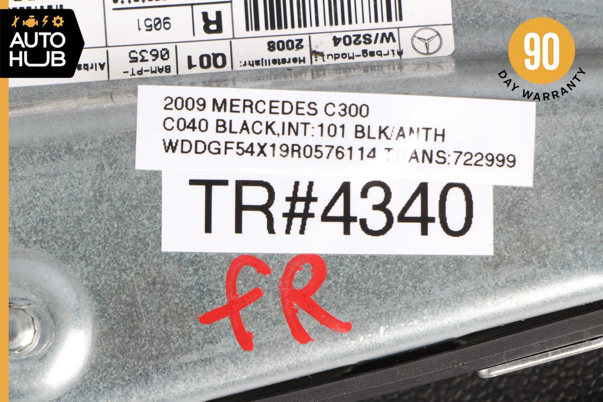 08-15 Mercedes W204 C300 C250 GLK350 Seat Airbag Air Bag SRS Front Right OEM - photo 12