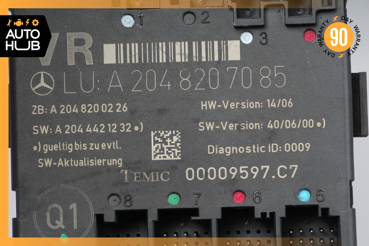 08-18 Mercedes W204 C300 C250 E400 Front Right Side Door Control Module OEM - photo 6