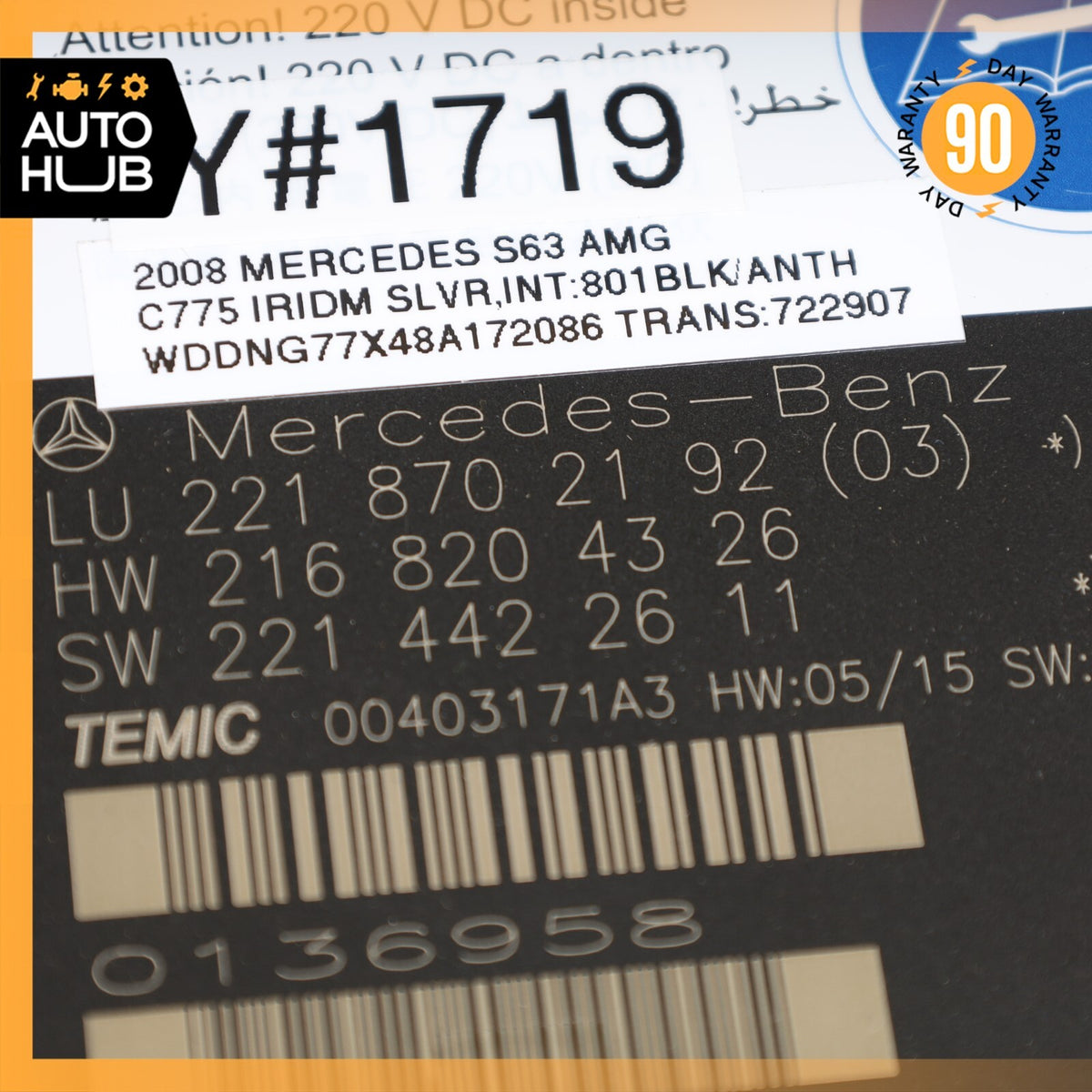07-10 Mercedes W221 S63 S600 Front Left or Right Seat Contour Control Module OEM - photo 8