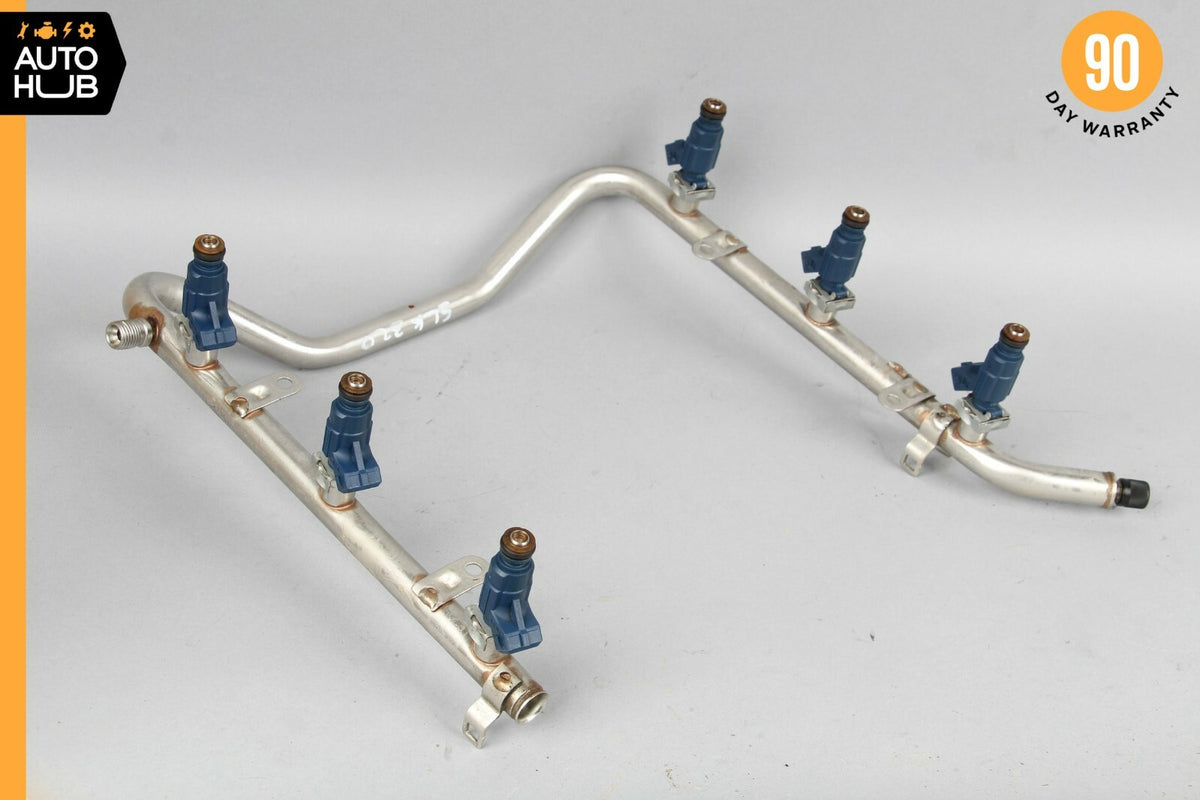 01-05 Mercedes R170 SLK320 ML320 E320 Fuel Injector Rail W/ Fuel Injectors OEM - photo 1