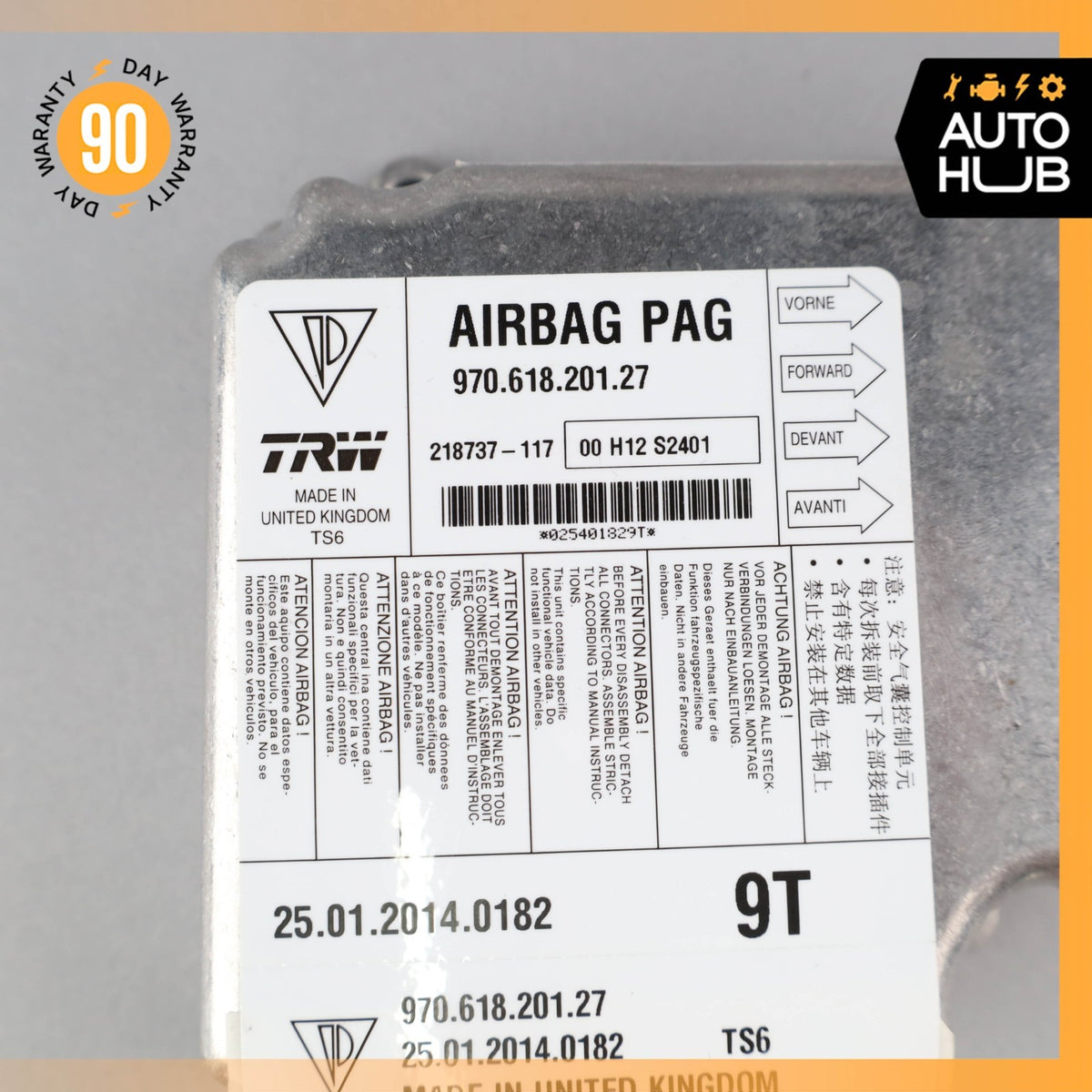 Porsche Panamera 970 Hybrid S Airbag Air Bag Sensor SRS Control Module OEM 86k - photo 8