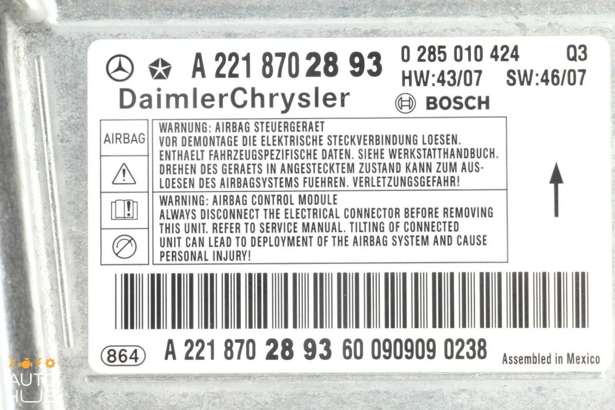 10-13 Mercedes W221 S400 Hybrid Airbag Air Bag Sensor SRS Control Module OEM - photo 8