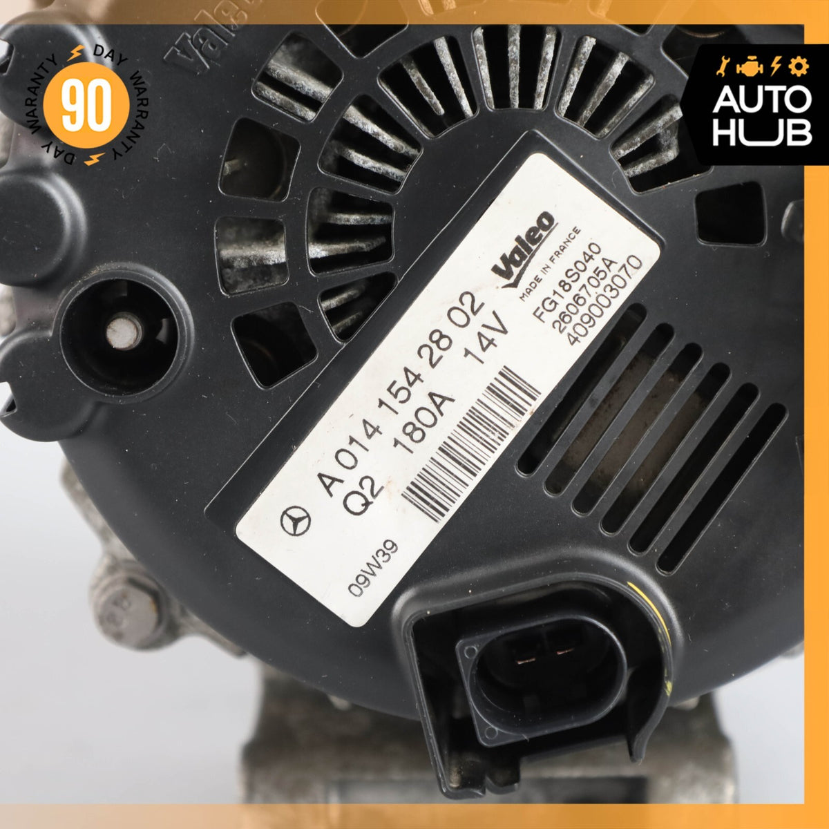 10-13 Mercedes W221 S400 Hybrid V6 3.5L Alternator 180 Amp 0141542802 OEM 48k - photo 9