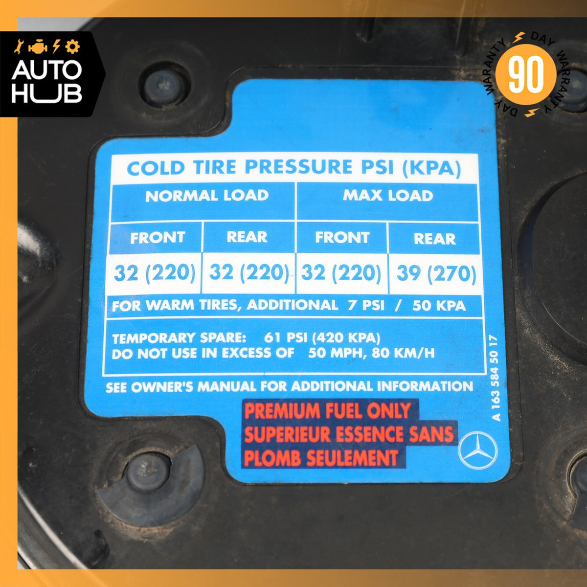 98-05 Mercedes W163 ML430 ML500 ML320 Fuel Gas Filler Lid Door OEM - photo 13