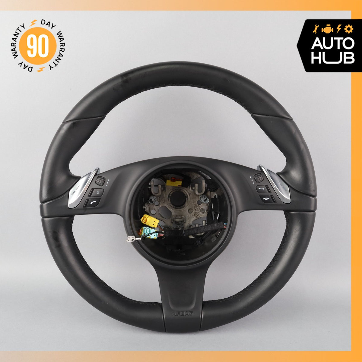 11-16 Porsche Panamera 970 / Cayenne Steering Wheel w/ Paddle Shifters Black OEM - photo 2