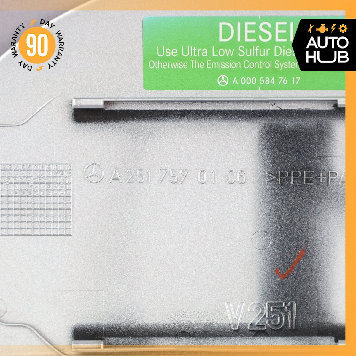 06-13 Mercedes W251 R320 R500 Fuel Door Lid Gas Tank Cover 2517570106 White OEM - photo 8
