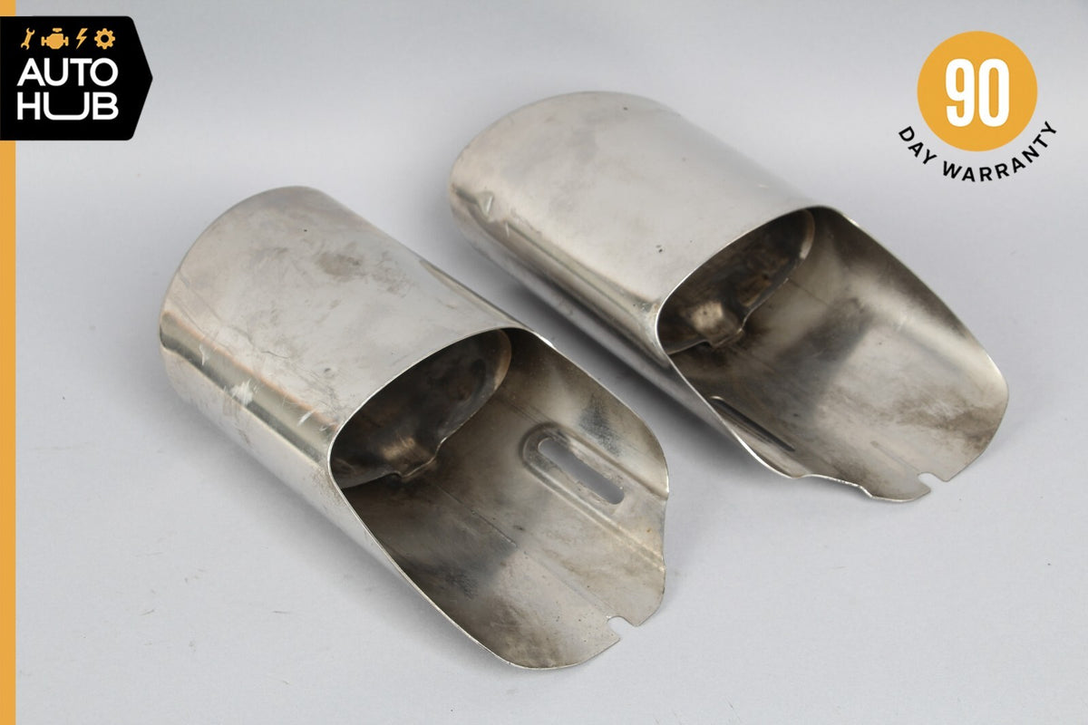 08-16 Mercedes W204 C300 E350 Rear Bumper Exhaust Muffler Tips Set of 2 OEM - photo 6