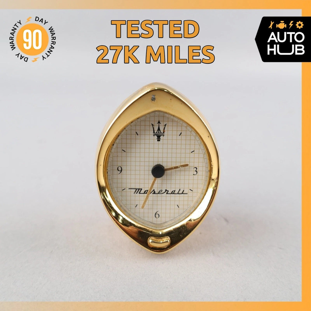 00-07 Maserati M138 4200 Coupe 3200 Center Dashboard Analog Gold Clock OEM 27k - photo 1
