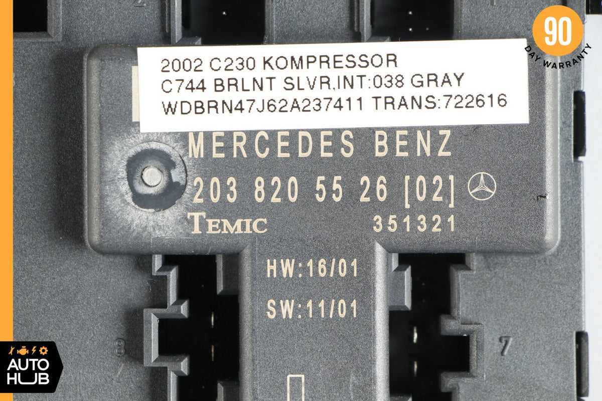 01-07 Mercedes W203 C230 C280 C320 Front Left Door Control Module 2038205526 OEM - photo 6
